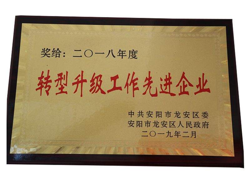 2018年轉(zhuǎn)型升級工作先 進企業(yè)